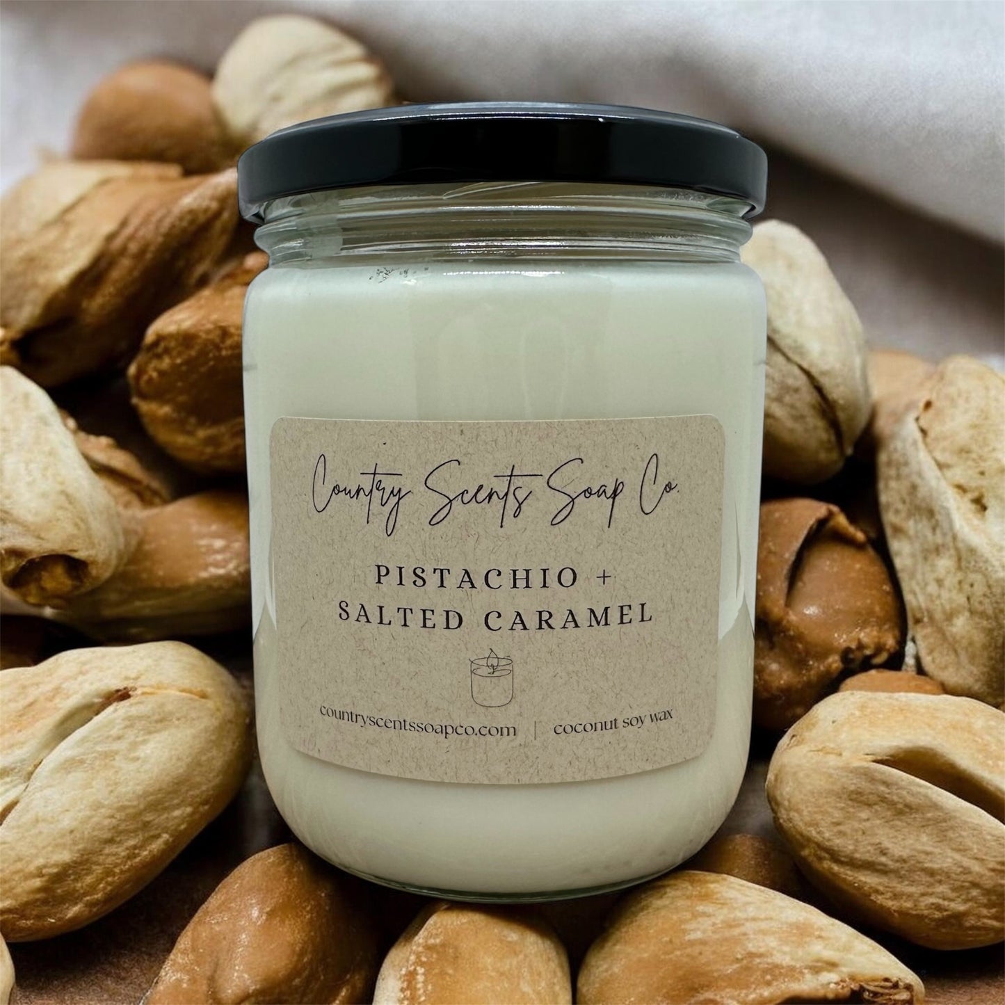 Pistachio + Salted Caramel Candle
