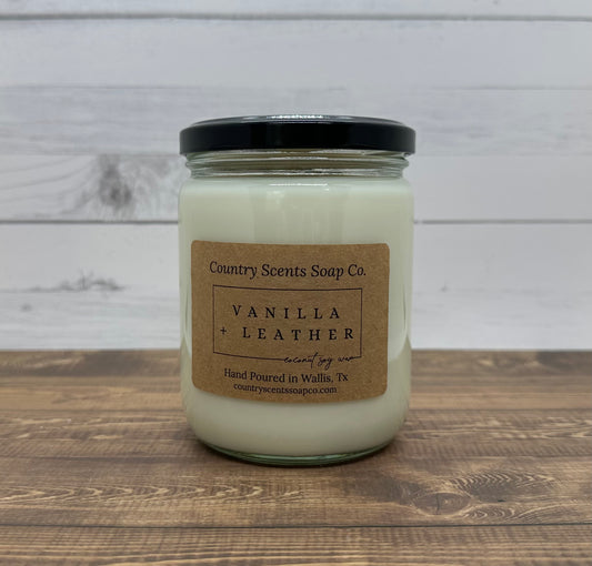 Vanilla + Leather Candle