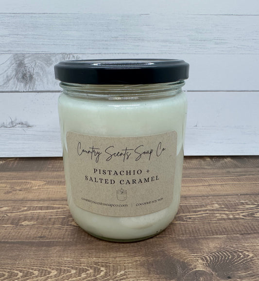Pistachio + Salted Caramel Candle