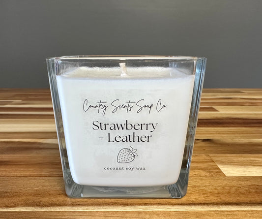 Strawberry + Leather Candle
